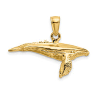 14K 3-D w/ Textured Underside Humpback Whale Charm-K7465