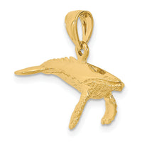 14K 3-D w/ Textured Underside Humpback Whale Charm-K7465