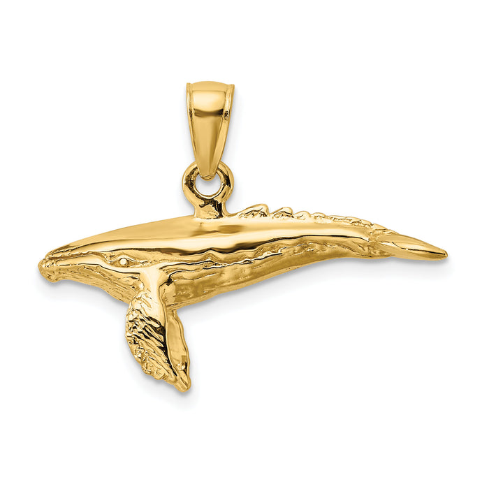 14K 3-D w/ Textured Underside Humpback Whale Charm-K7465