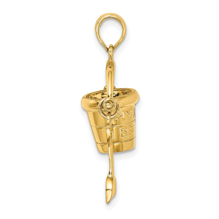 14K 3D MYRTLE BEACH Bucket and Shovel Charm-K7468