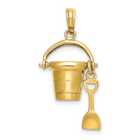 14K 3D MYRTLE BEACH Bucket and Shovel Charm-K7468