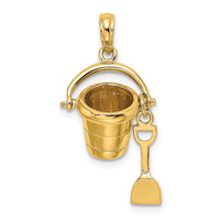 14K 3D MYRTLE BEACH Bucket and Shovel Charm-K7468