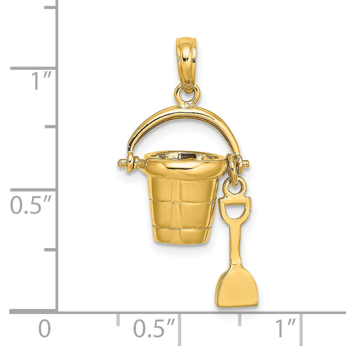 14K 3D MYRTLE BEACH Bucket and Shovel Charm-K7468