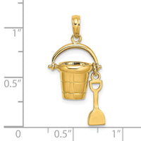 14K 3D MYRTLE BEACH Bucket and Shovel Charm-K7468