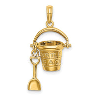 14K 3D MYRTLE BEACH Bucket and Shovel Charm-K7468