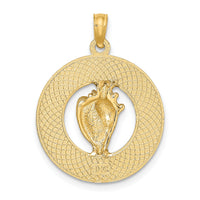 14K KEY WEST w/Conch Shell Circle Charm-K7469