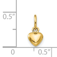 14K Polished 3-D Puffed Heart Charm-K747