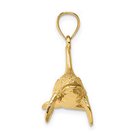 14K 3-D Textured Killer Whale Charm-K7471