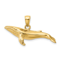 14K 3-D Textured Underside Humpback Whale Charm-K7473