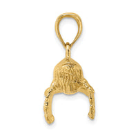 14K 3-D Textured Underside Humpback Whale Charm-K7474
