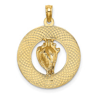 14K SANIBEL w/Conch Shell Circle Charm-K7475