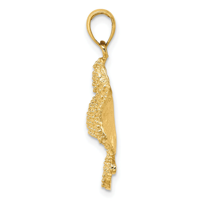 14K Textured Spotted Eagle Ray Charm-K7477