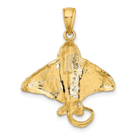 14K Textured Spotted Eagle Ray Charm-K7477