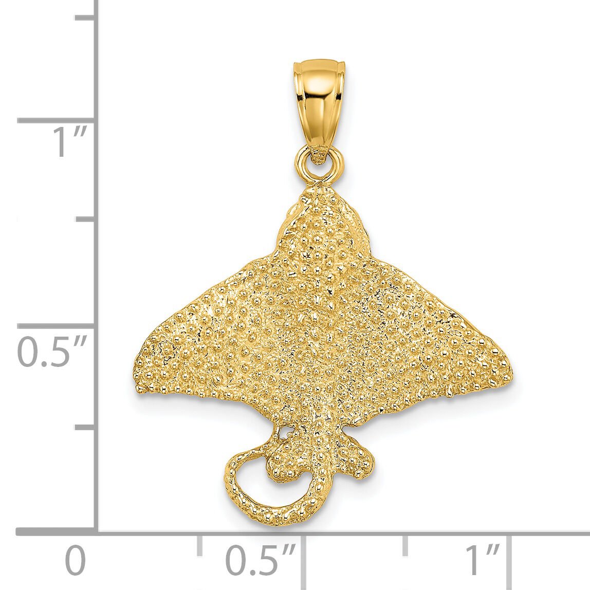 14K Textured Spotted Eagle Ray Charm-K7477