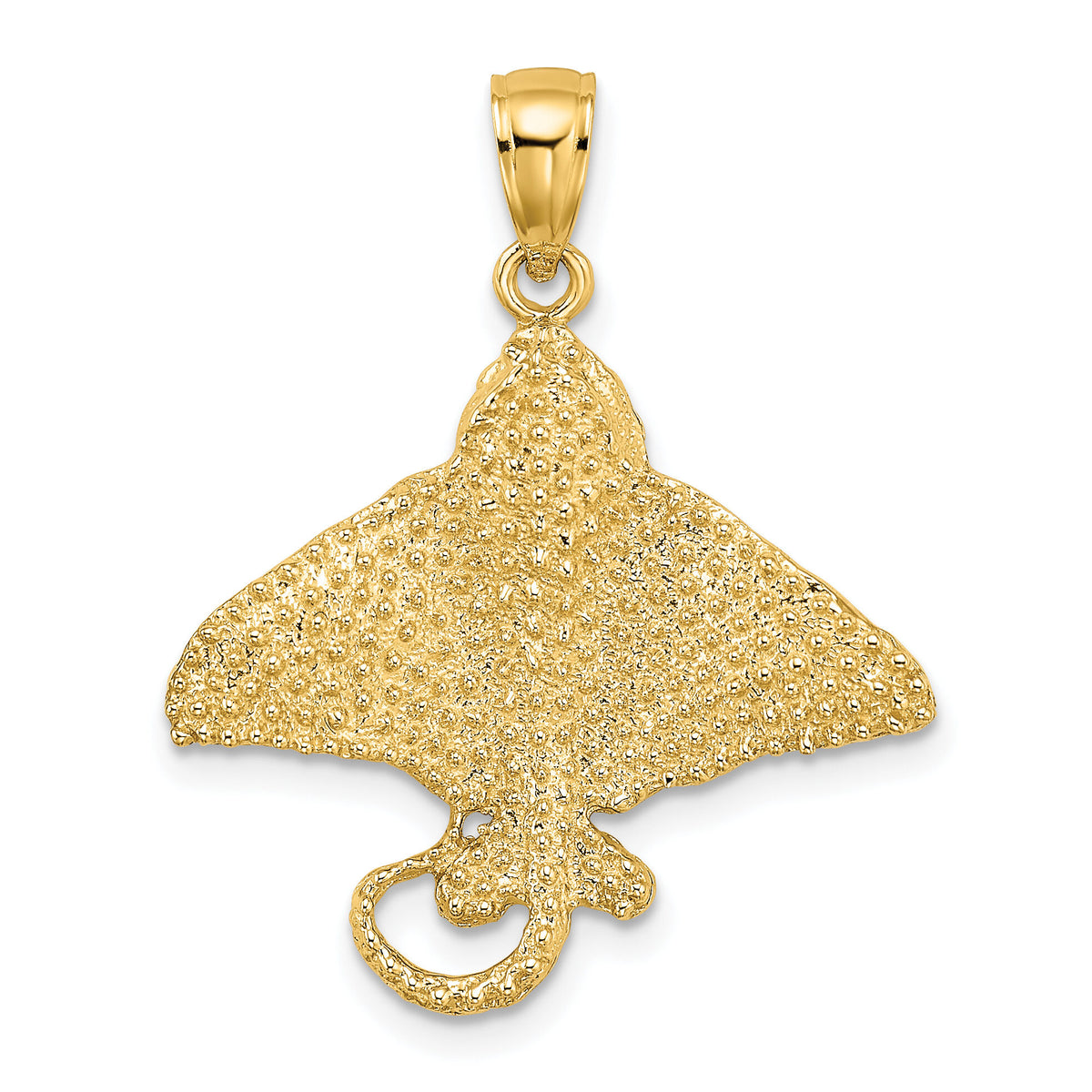 14K Textured Spotted Eagle Ray Charm-K7477