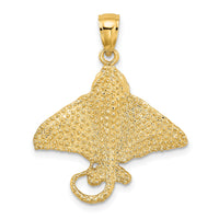 14K Textured Spotted Eagle Ray Charm-K7477