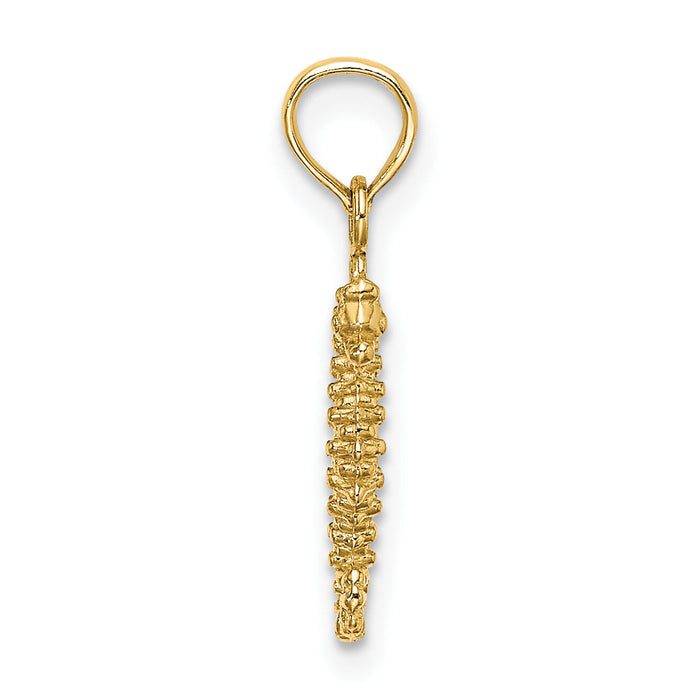14K 3-D Mini Seahorse Charm-K7478