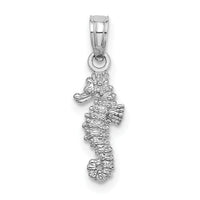 14K White Gold 3-D Mini Seahorse Charm-K7478W