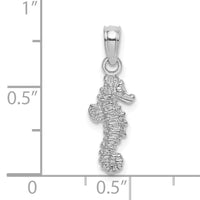 14K White Gold 3-D Mini Seahorse Charm-K7478W