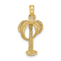 14K 2-D Palm Tree w/ Coconuts Charm-K7480