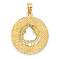14K FLORIDA w/Dolphins Circle Charm-K7481