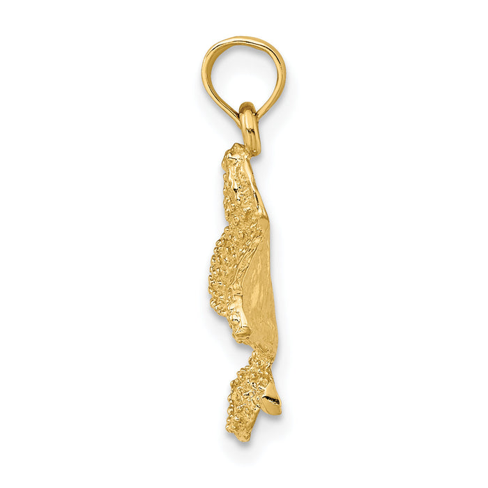 14K Textured Spotted Eagle Ray Charm-K7487