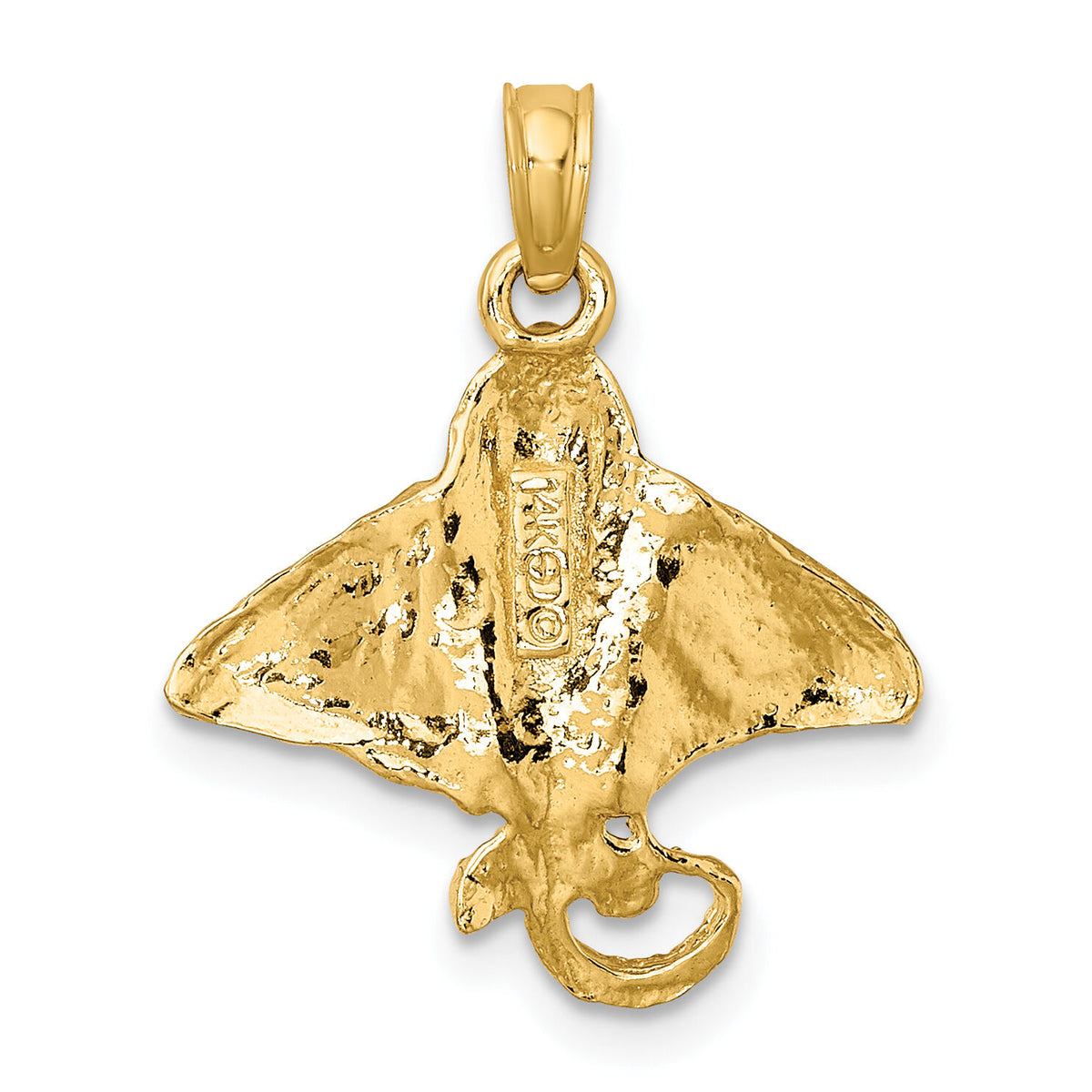 14K Textured Spotted Eagle Ray Charm-K7487
