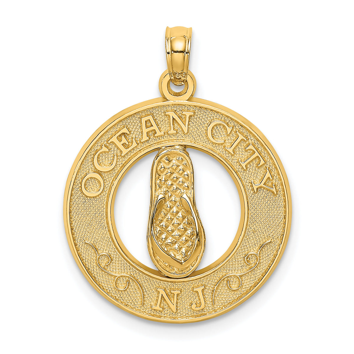 14K OCEAN CITY, NJ w/ Flip Flops Charm-K7493