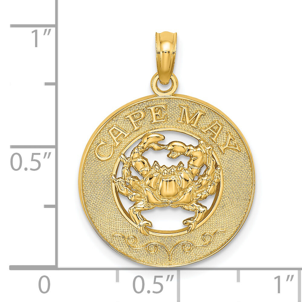 14K CAPE MAY w/ Crab Charm-K7495