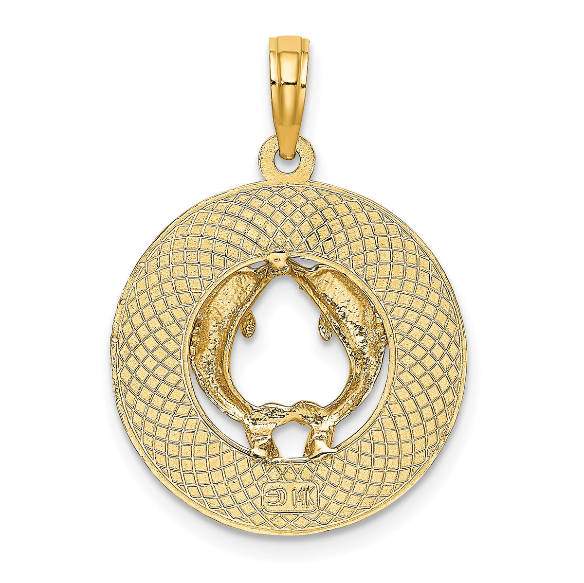 14K SANIBEL w/Dolphins Circle Charm-K7498