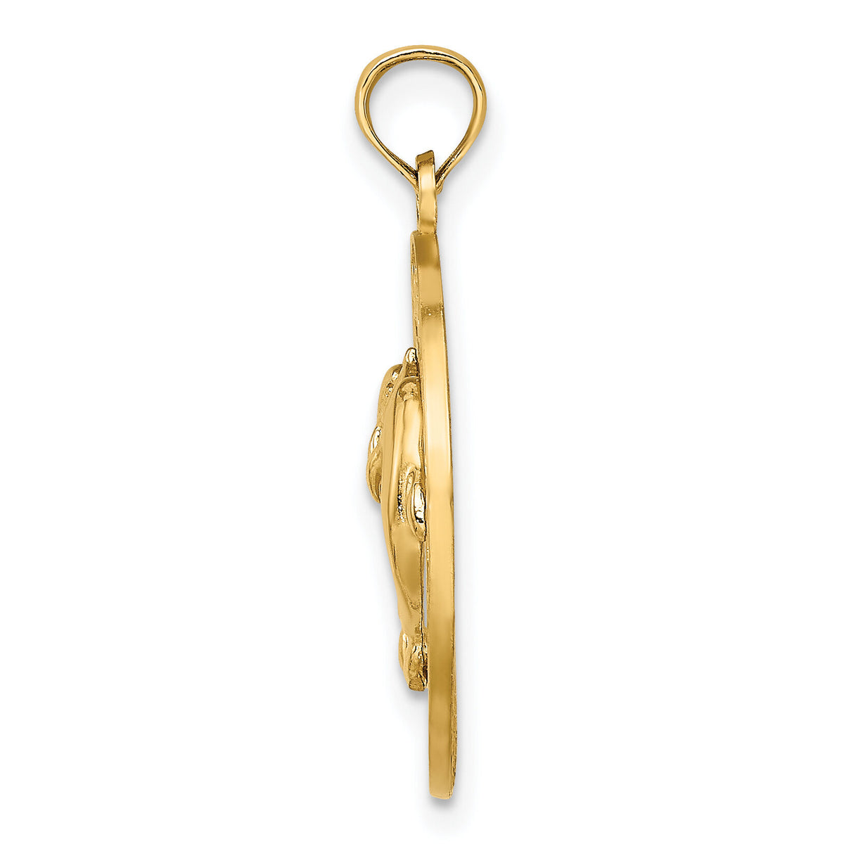 14K MARCO ISLAND Circle w/ Dolphins Charm-K7499