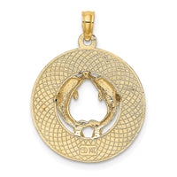 14K MARCO ISLAND Circle w/ Dolphins Charm-K7499