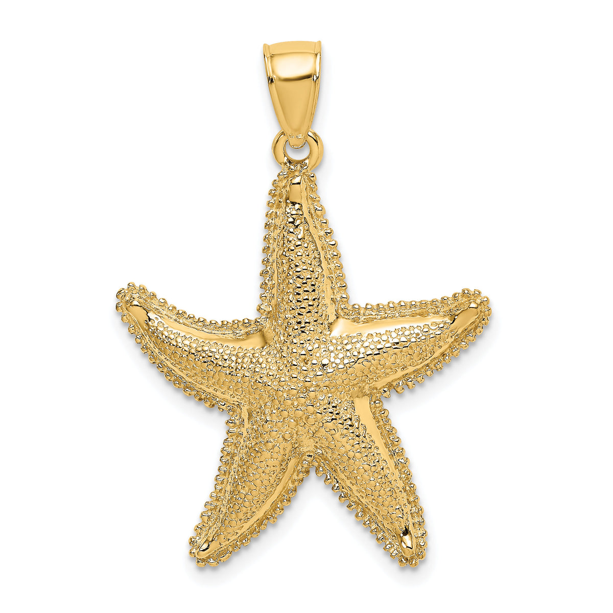 14K Textured Starfish Charm-K7501