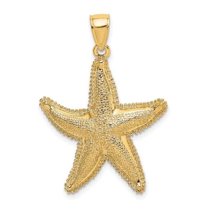 14K Textured Starfish Charm-K7501