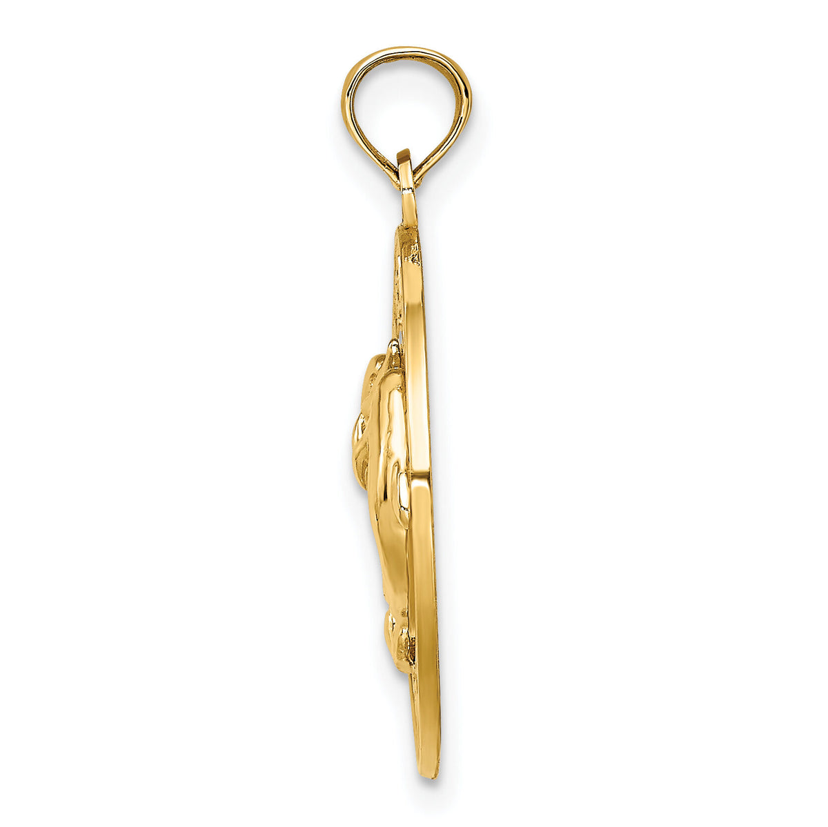 14K SARASOTA w/Dolphins Circle Charm-K7502