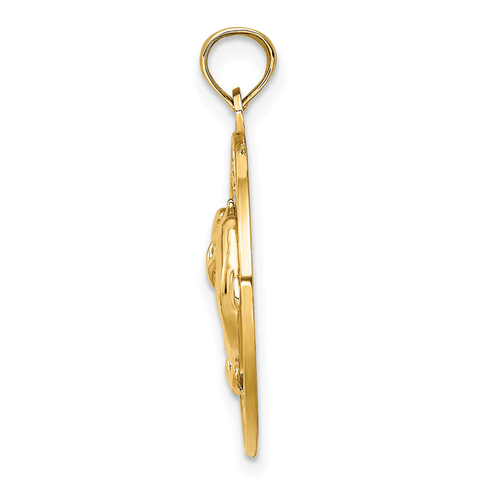 14K SARASOTA w/Dolphins Circle Charm-K7502