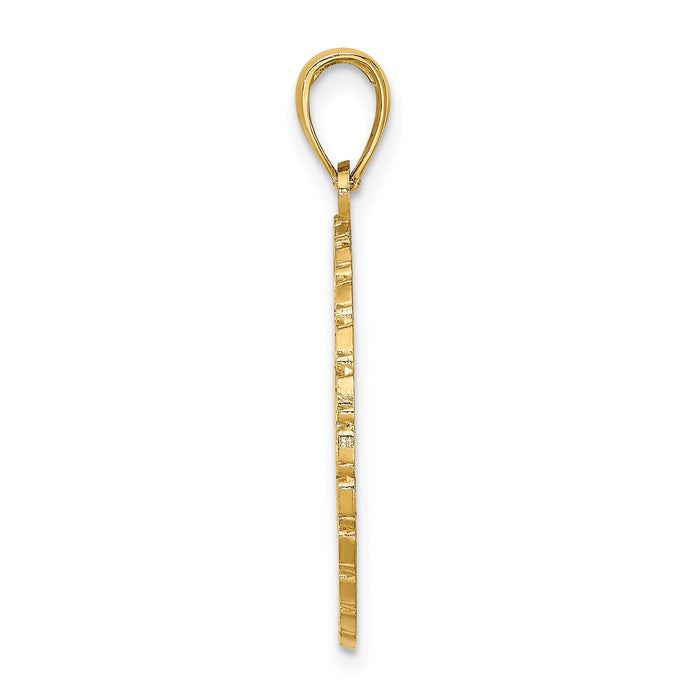 14K JAMAICA and Palm Tree Disk Charm-K7516