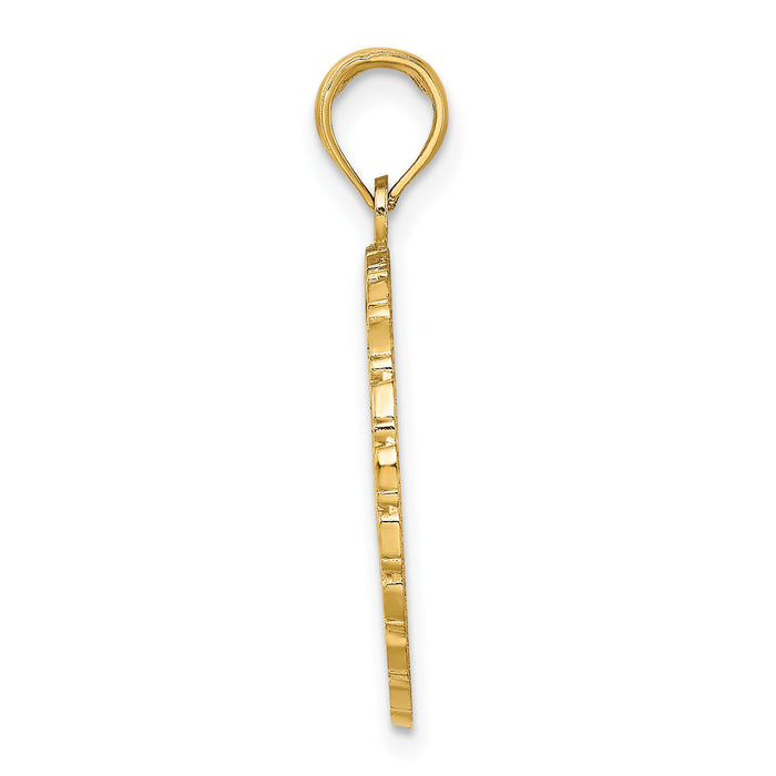 14K JAMAICA and Palm Tree Disk Charm-K7517