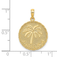 14K JAMAICA and Palm Tree Disk Charm-K7517