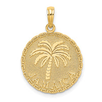 14K JAMAICA and Palm Tree Disk Charm-K7517