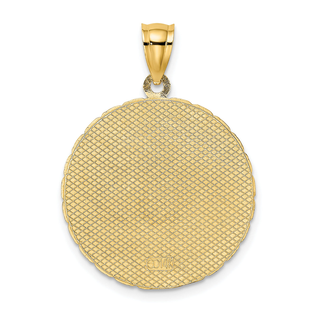 14K JAMAICA and Dolphins Disk Charm-K7518