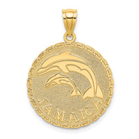 14K JAMAICA and Dolphins Disk Charm-K7518