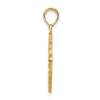 14K JAMAICA Palm Tree Circle Charm-K7519