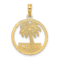 14K JAMAICA Palm Tree Circle Charm-K7519