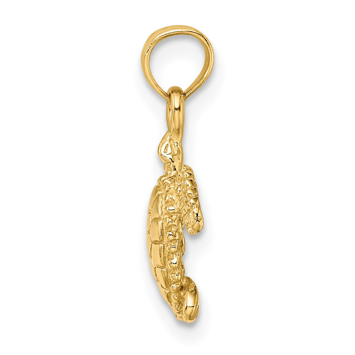 14K 3-D Mini Sea Turtle Charm-K7522
