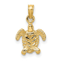 14K 3-D Mini Sea Turtle Charm-K7522