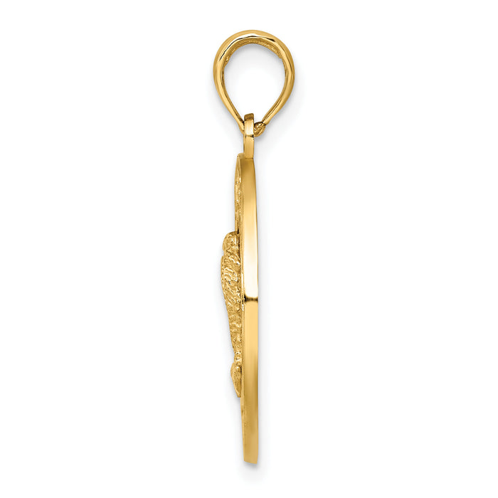 14K FLORIDA w/Double Palm Tree Circle Charm-K7523
