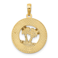 14K FLORIDA w/Double Palm Tree Circle Charm-K7523