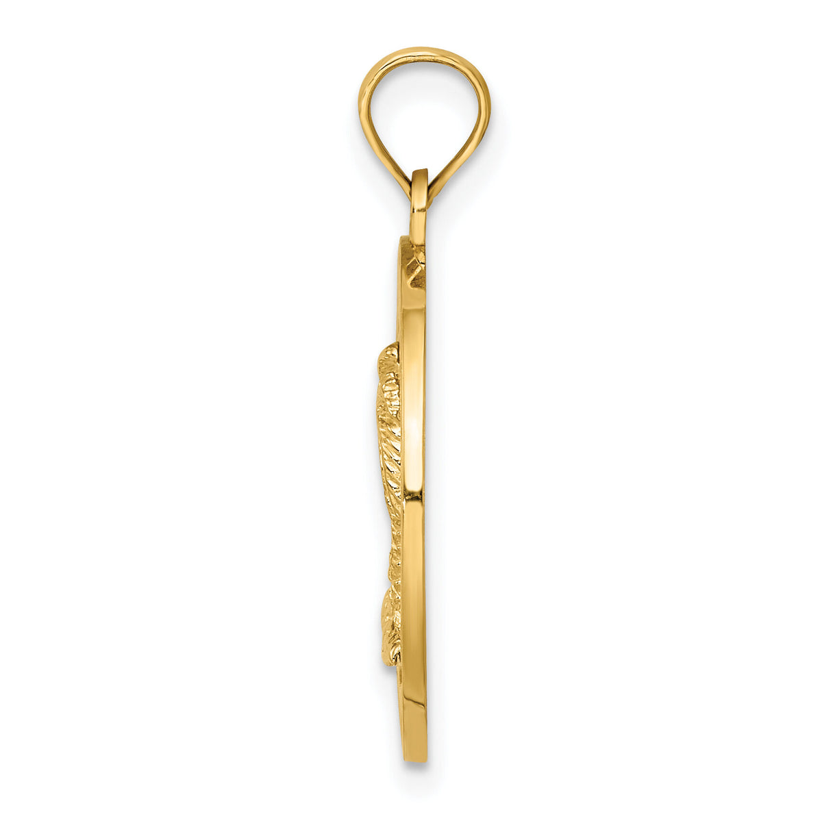14K FLORIDA w/Palm Tree  Circle Charm-K7524