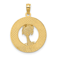 14K FLORIDA w/Palm Tree  Circle Charm-K7524